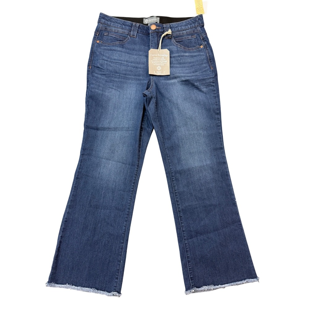 Democracy Jeans Womens 12 Indigo NWT Cropped Itty Bitty Flare Ab Technology